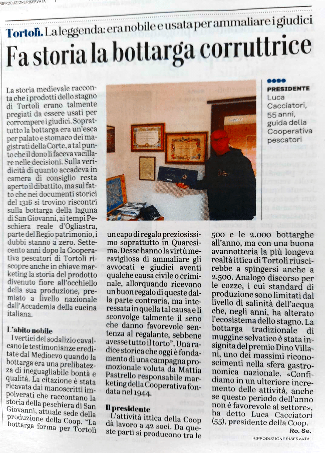 Bottarga di Muggine - le principali curiosità 96 articolo unione brogliastra 1316
