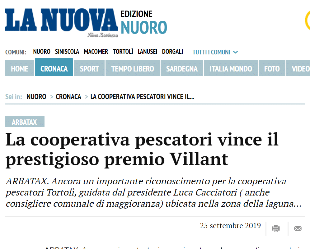 Bottarga di Muggine - le principali curiosità 102 premio villant la nuova